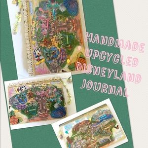 🚫on hold 1Oak handmade Disneyland journal $3 or Free w/$♻️Recycled map noteboo